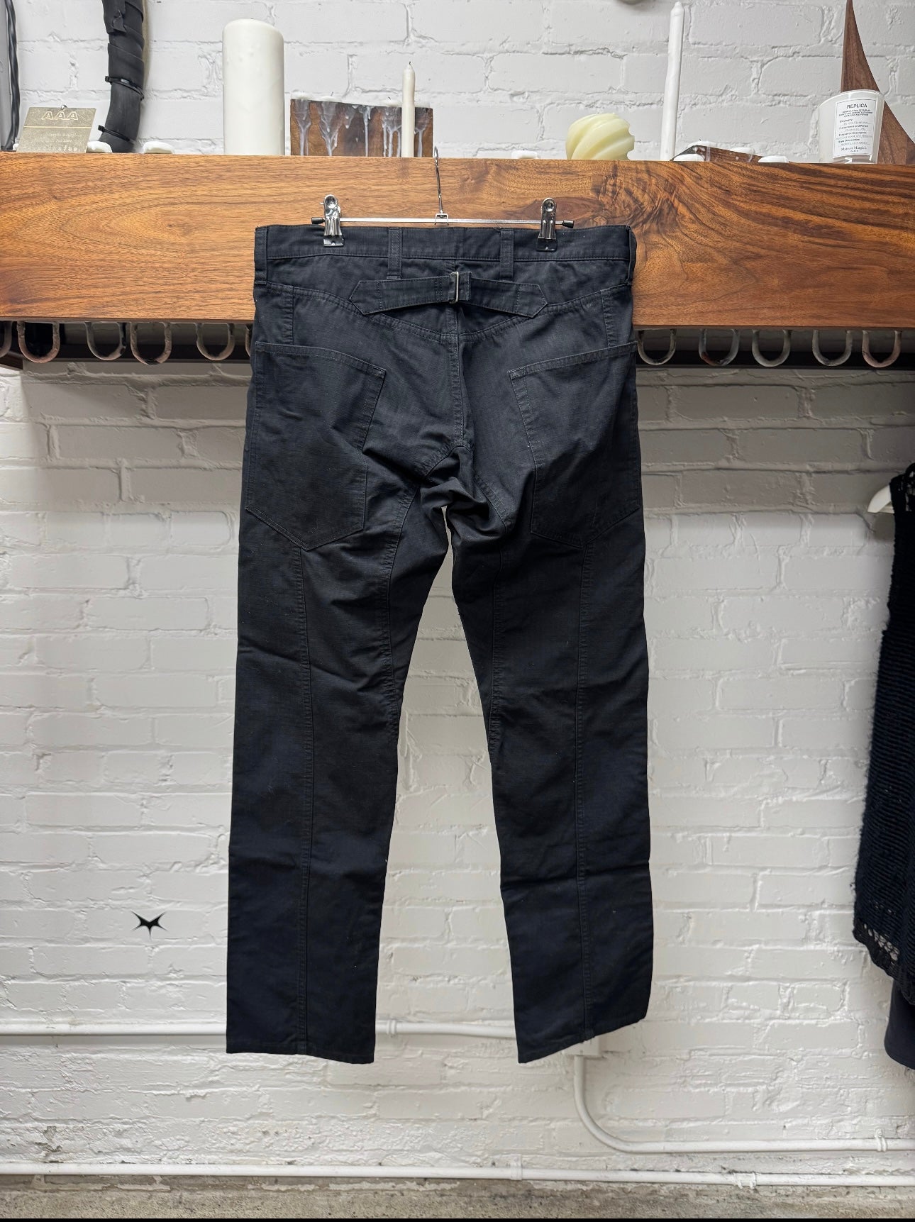 2018 Junya Watanabe Buckle-Back Ripstop Knee Panelled Denim