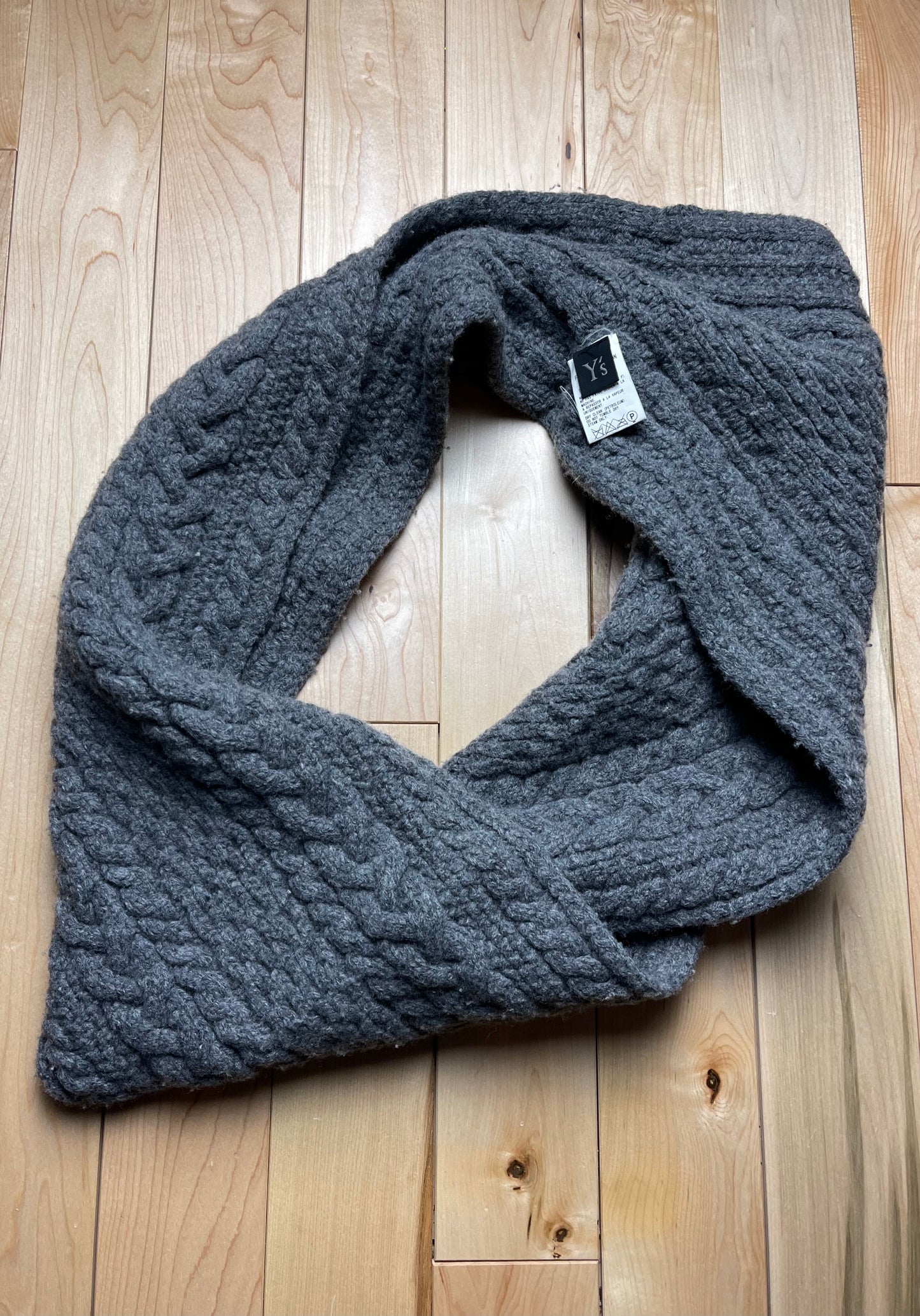 Yohji Yamamoto Cable Knit Wool One Piece Scarf