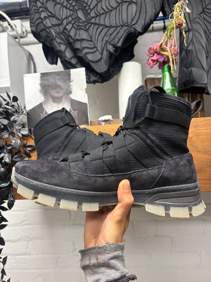 Loewe Black Suede High Top Athletic Hiking Boots