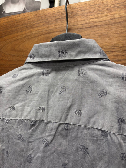 AW2006 Raf Simons ‘Iconography Monogram’ Grey Skull/RS Logo Button Up Shirt