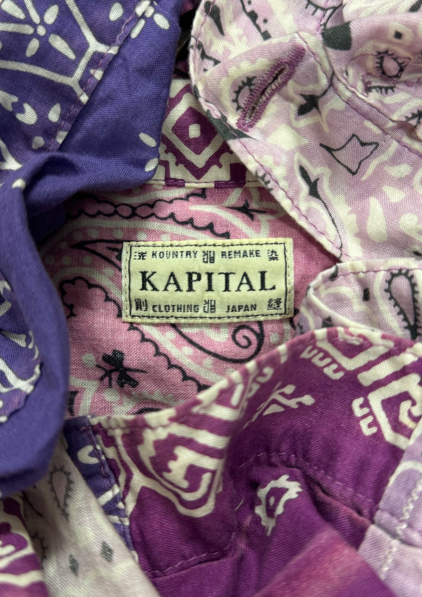 Kapital ‘Bandanna’ Purple Patchwork Button Down Trucker Jacket