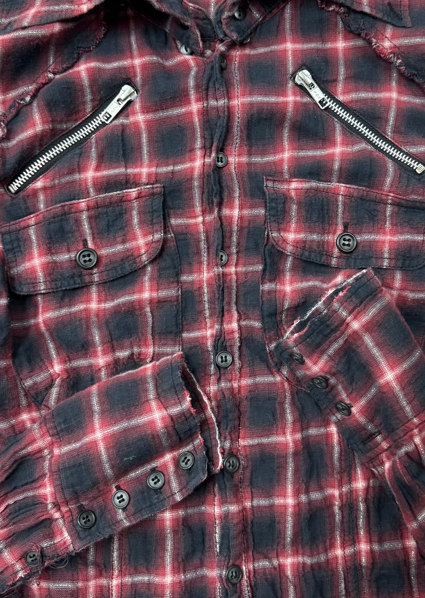 L.G.B. Distressed Shadow Plaid Flannel