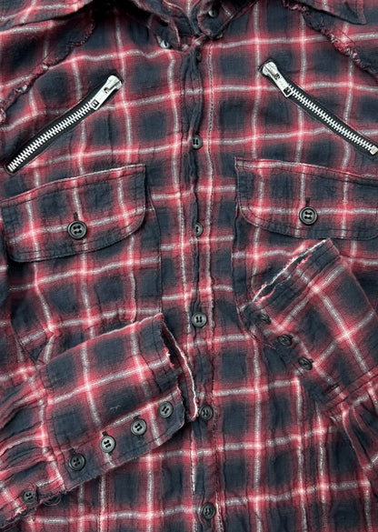 L.G.B. Distressed Shadow Plaid Flannel