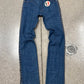 AW2003 Jean Paul Gaultier ‘Chain Mail’ Piercing Blue Bootcut Denim
