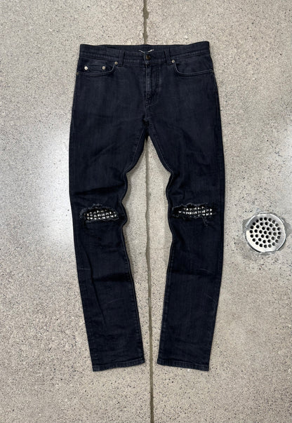 SS2016 Saint Laurent by Hedi Slimane Leather Studded ‘D02’ Denim