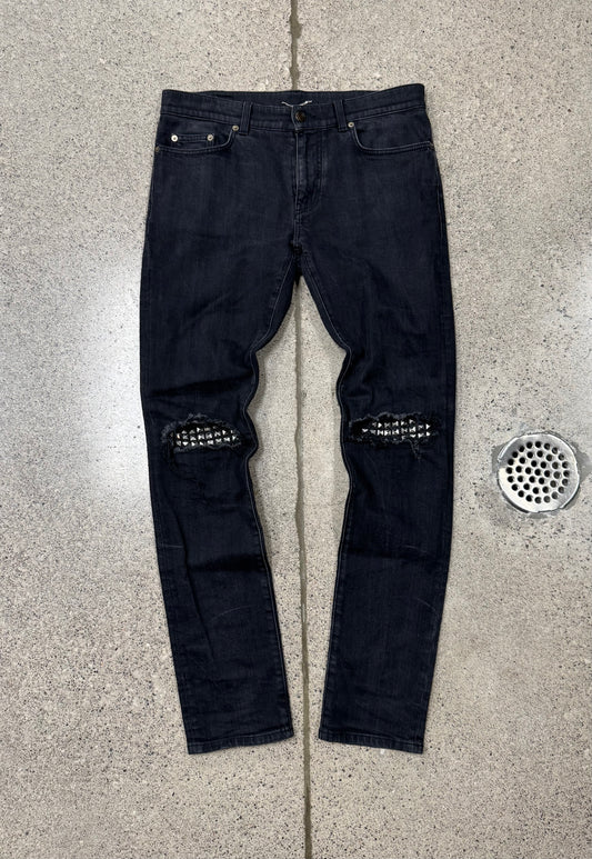 SS2016 Saint Laurent by Hedi Slimane Leather Studded ‘D02’ Denim