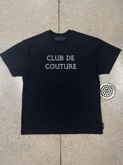 Anonymous Club Rhinestone ‘Club De Couture’ Black Oversized T-Shirt