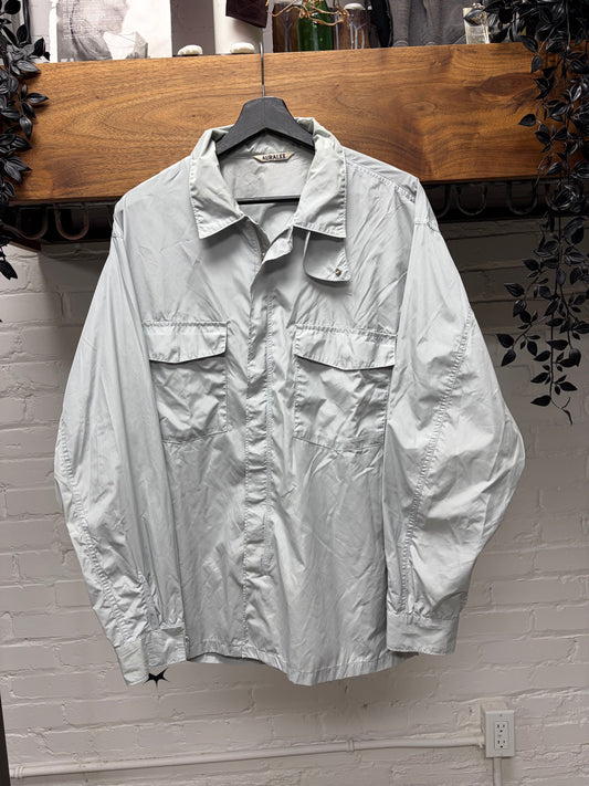 Auralee Light Grey Nylon 'Taffeta' Dual Chest Flap Pocket Windbreaker