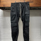 SS2024 Rick Owens ‘Lido’ Waxed Black Cargo Pants