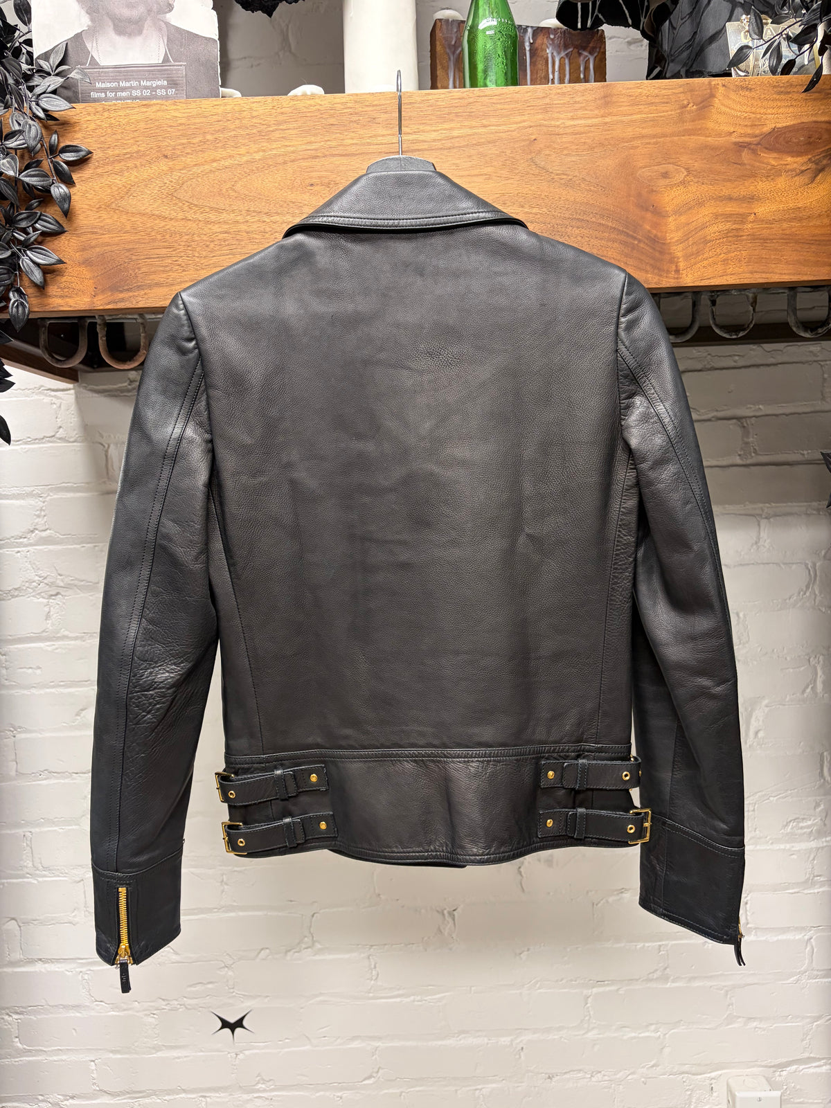 Gucci by Frida Giannini Black Lambskin ‘Double Zip’ Cropped Leather Jacket