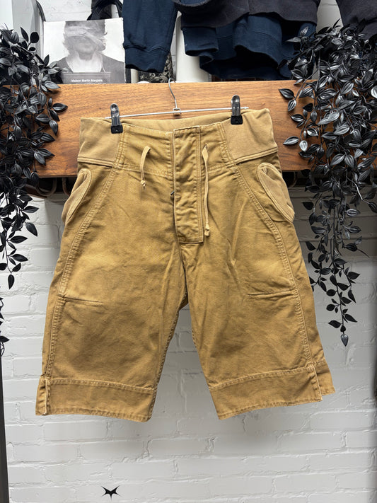 Kapital Denim ‘Sailor’ Tan Brown Drawstring Cotton Shorts