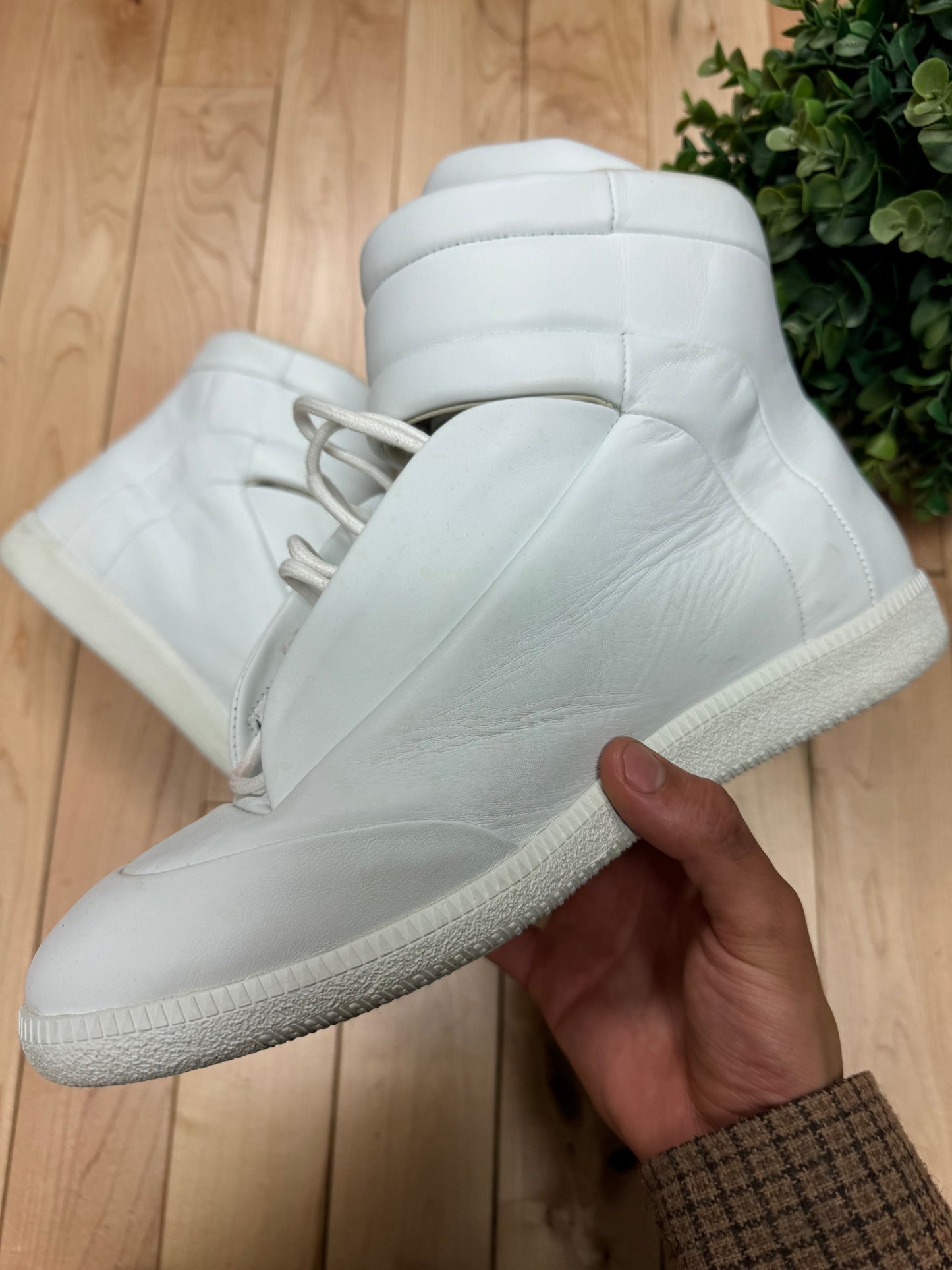 Maison Margiela ‘Future’ White Leather High Top Sneakers