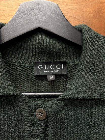 SS1996 Vintage Gucci by Tom Ford Dark Green Short Sleeve Knit Polo