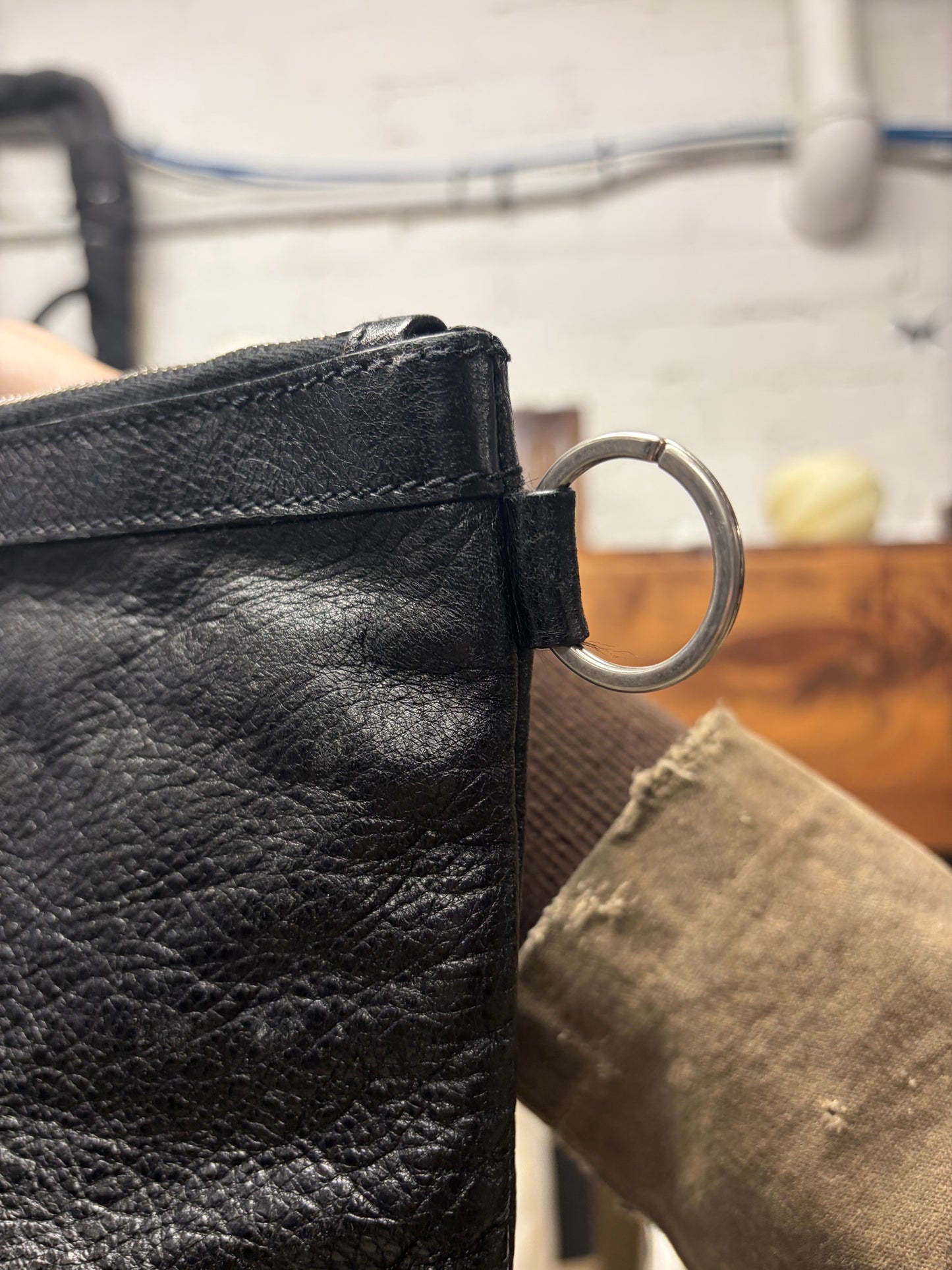 2015 Balenciaga Black Lambskin Leather ‘City Clip’ Clutch Bag