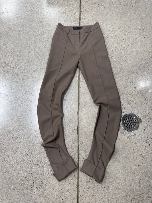 Haider Ackermann Pleated Brown ‘J-Cut’ Trousers