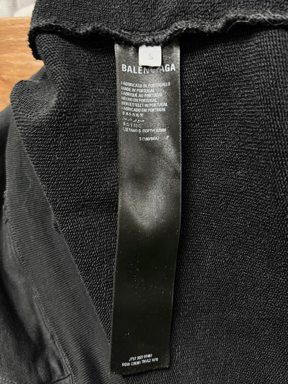 2022 Balenciaga Distressed Logo Black Pullover Hoodie
