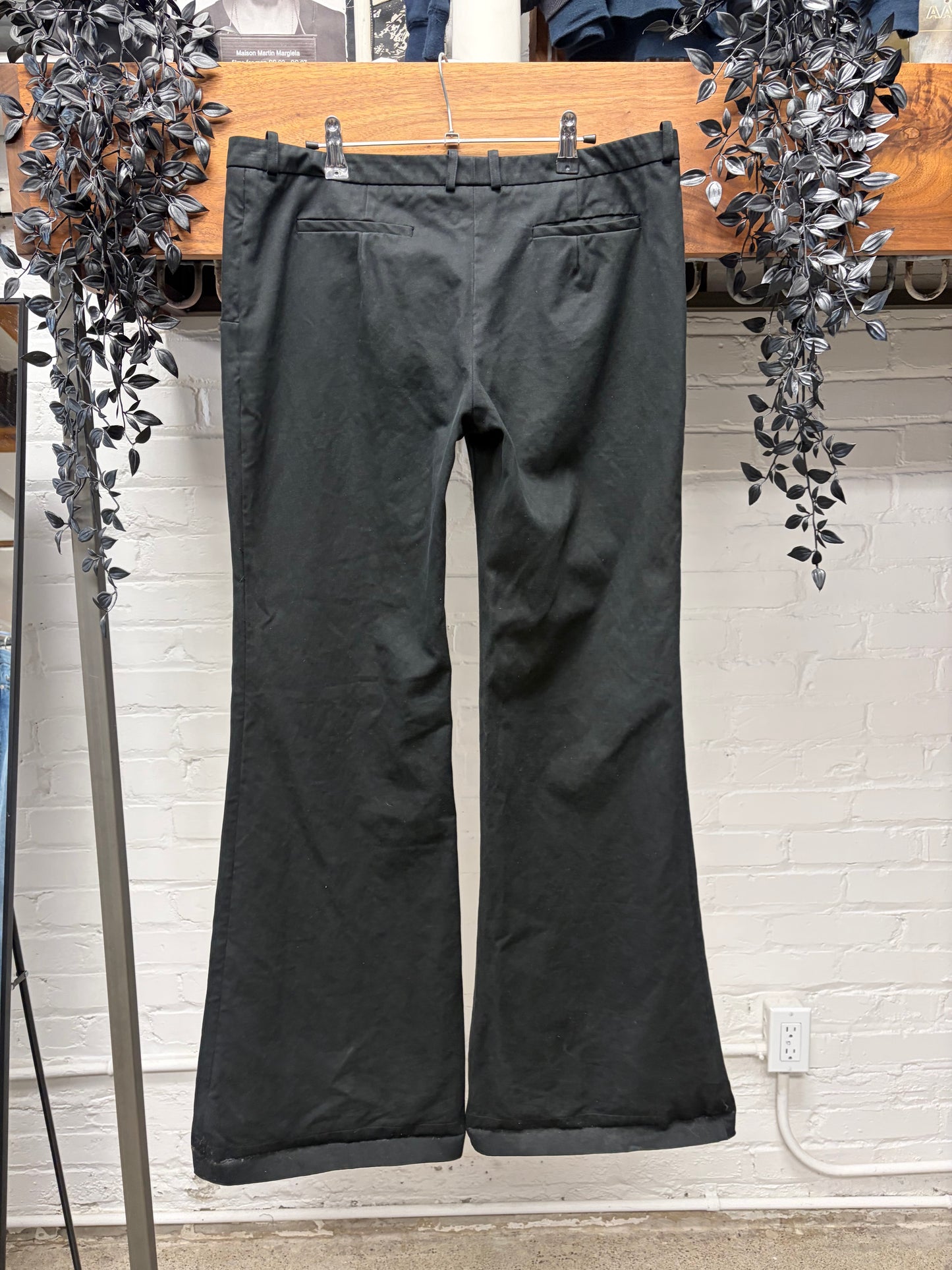 Balmain Flared Leg Black Slim Cut Pants