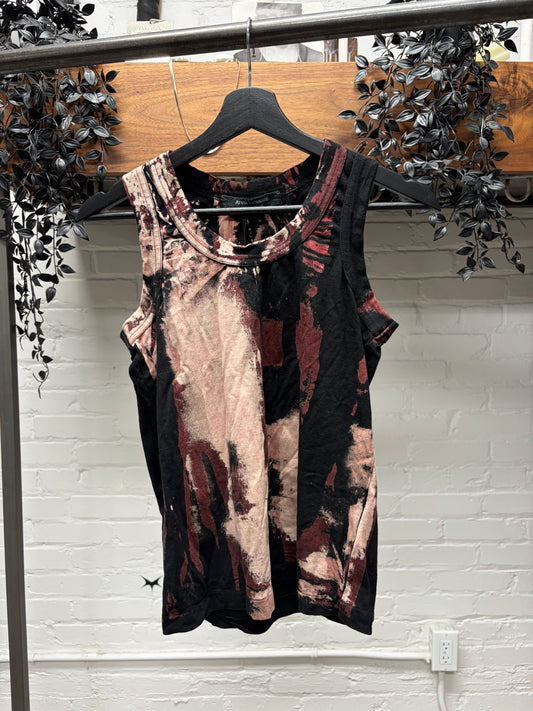 SS2006 Junya Watanabe ‘Grunge’ Bleached Red/Black Tank Top