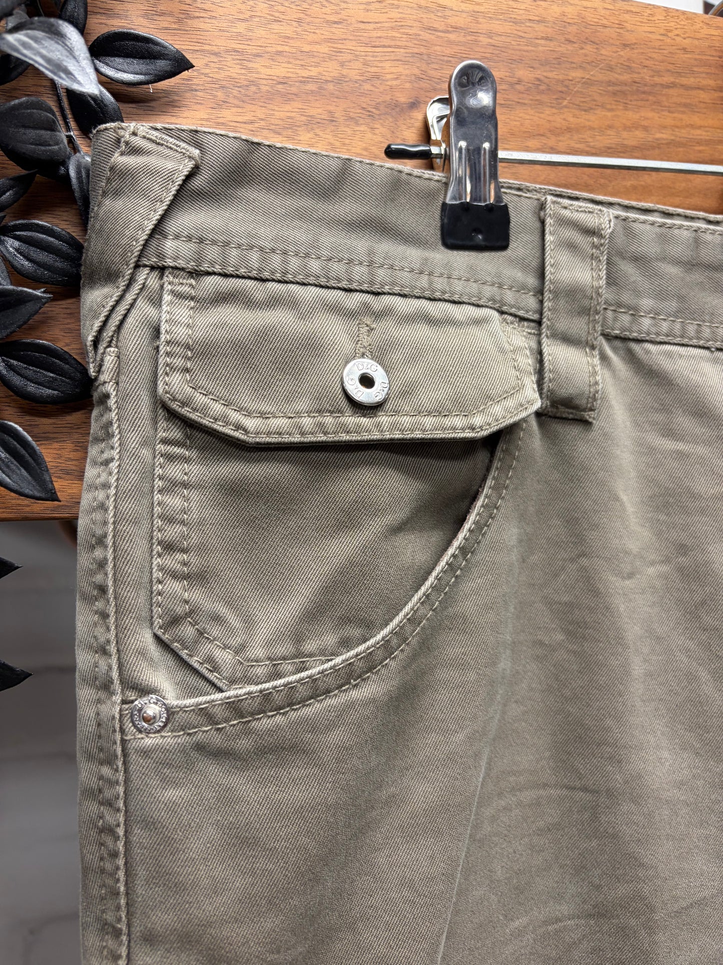 Vintage Dolce & Gabbana Bootcut Military Green Cargo Denim