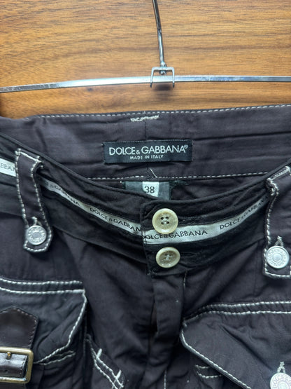 SS2003 Dolce & Gabbana Black Garment Dyed ‘Hunting’ Cargo Pants