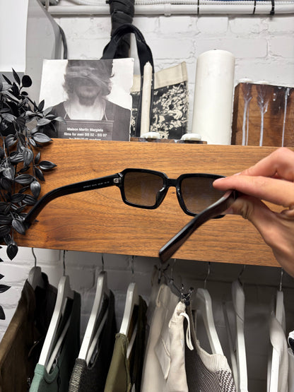Prada Black ‘Squared Shape’ Brown Tinted Sunglasses