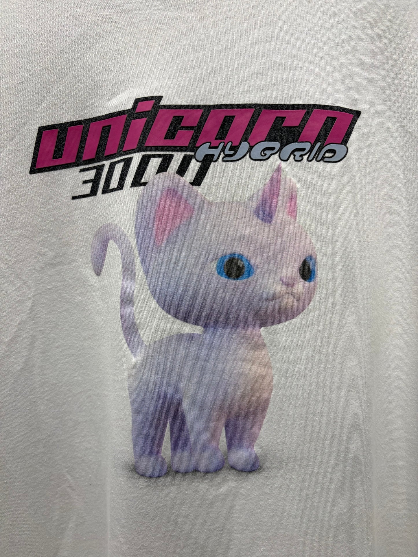 Vetements ‘Unicorn Kitty 3000’ Oversized White Graphic T-Shirt