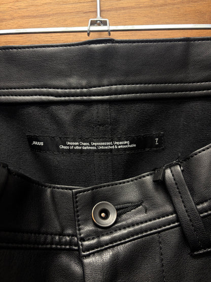 SS2023 Julius Synthetic Leather J-Cut Black Pants