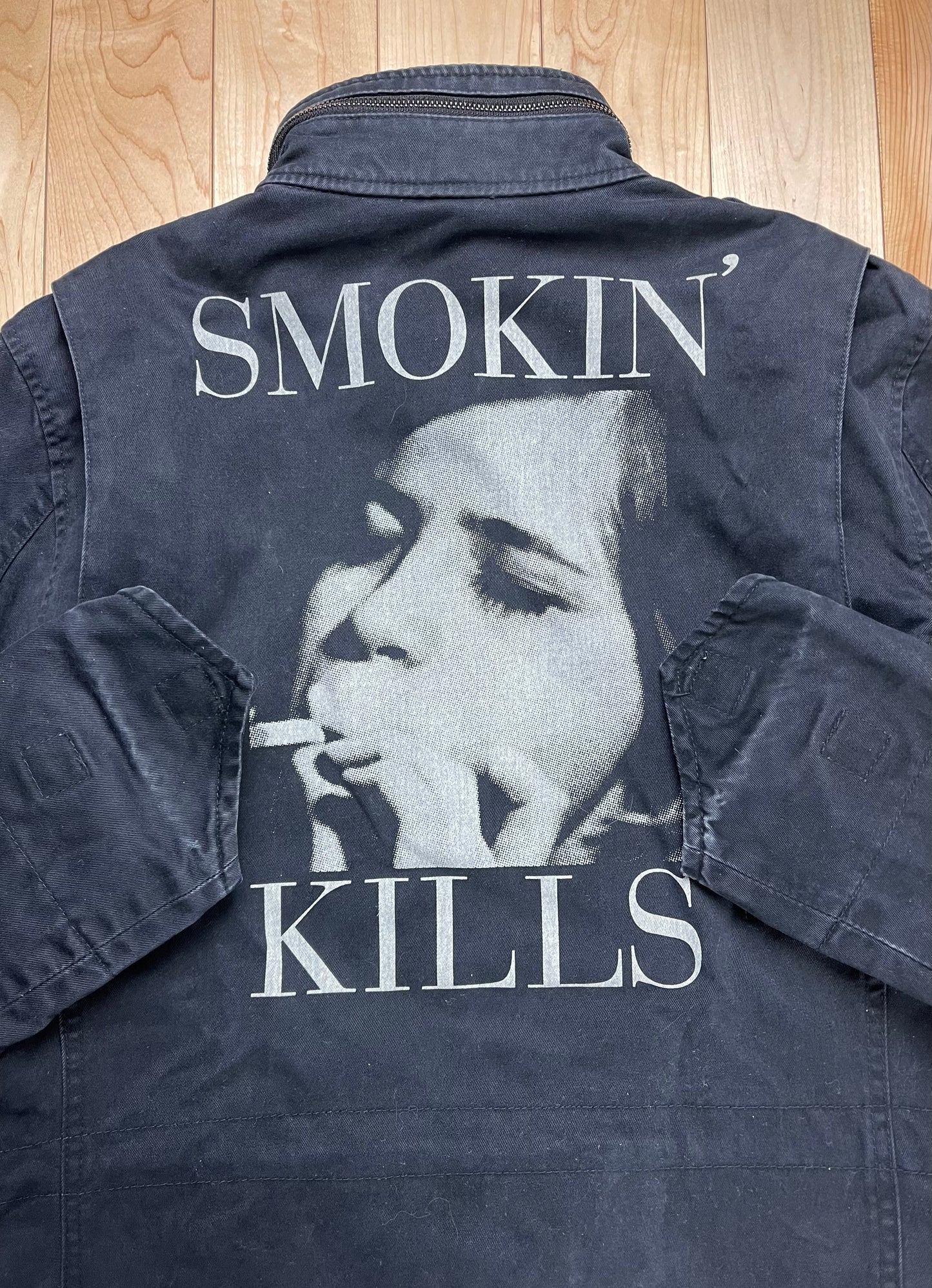 2000s Hysteric Glamour Smokin’ Kills Military Patch Jacket