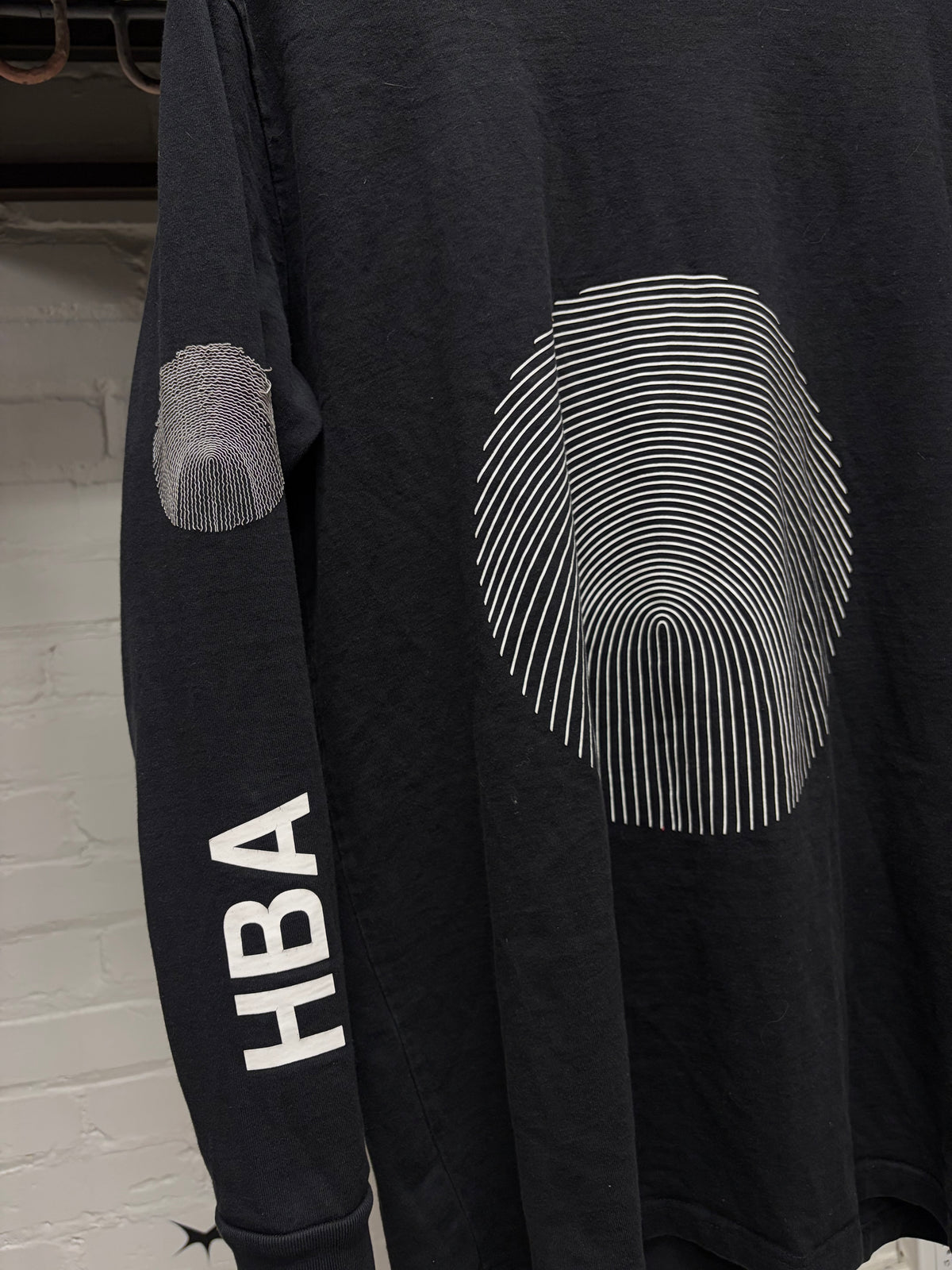 Hood By Air ‘Thumbprint’ Black Long Sleeve Shirt