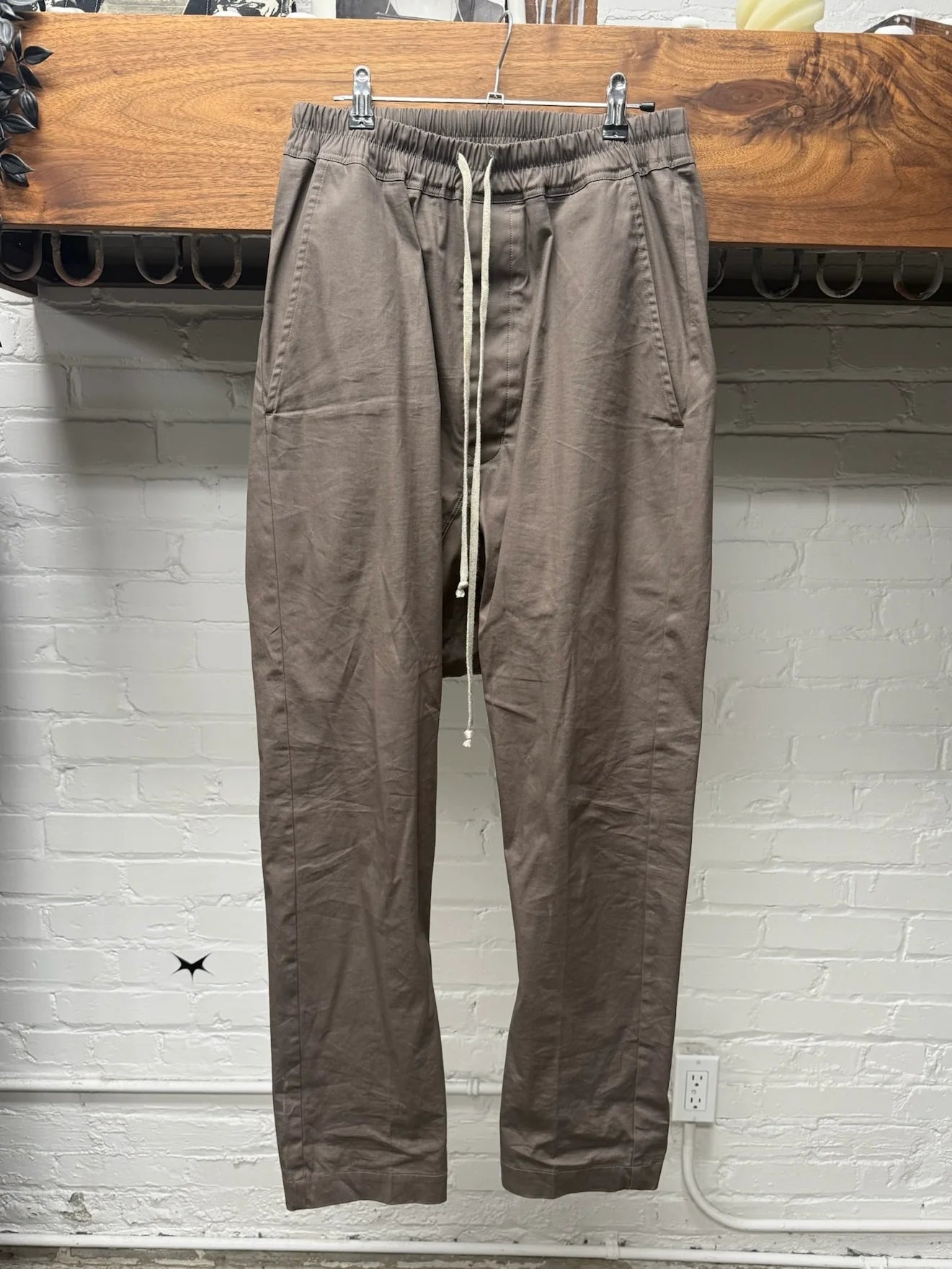 AW2022 Rick Owens ‘Strobe’ Dust Brown Drawstring Berlin Pants