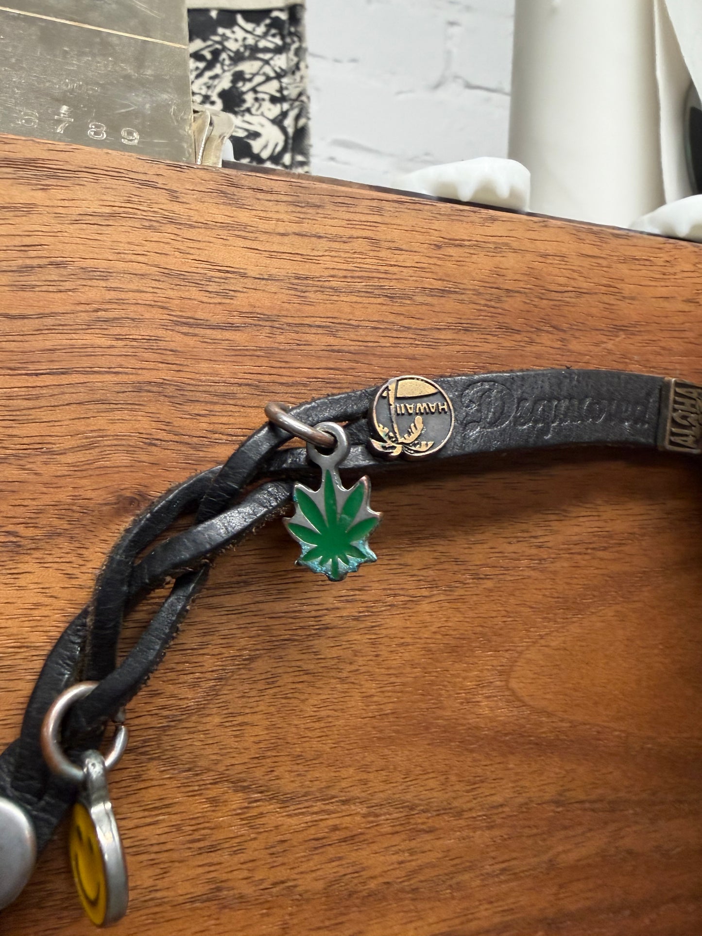SS2005 Dsquared2 ‘Weed Charm’ Braided Leather Bracelet
