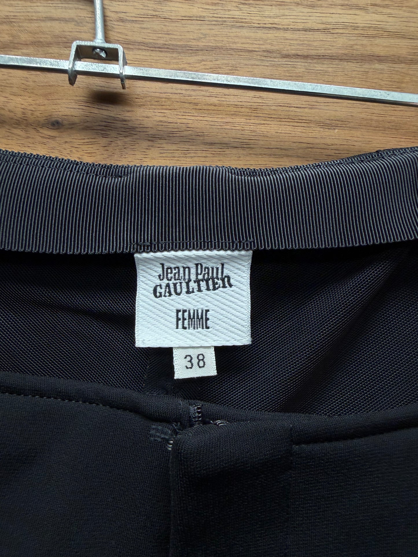 Vintage Jean Paul Gaultier Black ‘Lace Back’ Skinny Flared Leg Trousers