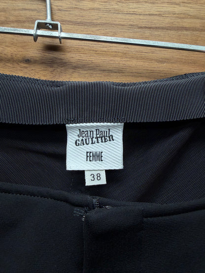Vintage Jean Paul Gaultier Black ‘Lace Back’ Skinny Flared Leg Trousers
