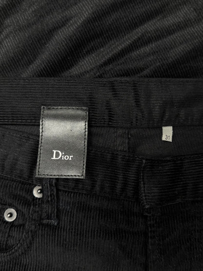 Dior Homme by Hedi Slimane ‘Waxed’ Black Corduroy Pants