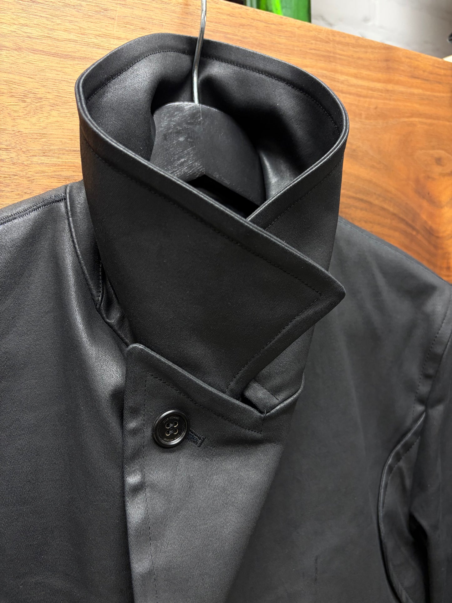 AW2013 Dior Homme Waxed Black Cropped ‘Double Breasted’ Peacoat