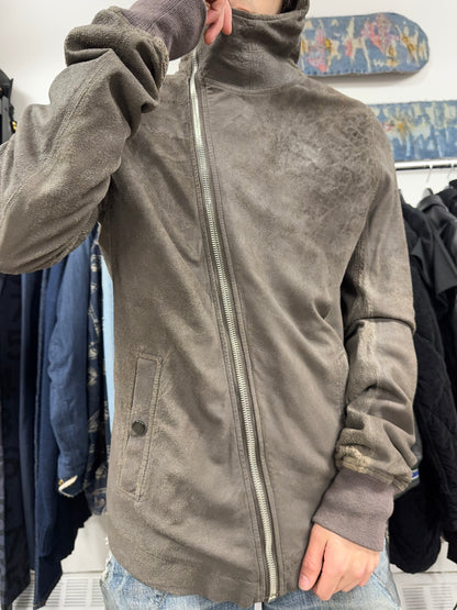 2000s Rick Owens ‘Dust’ Blistered Lambskin Suede Bullet Jacket