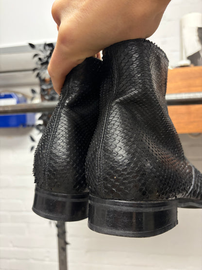 Helmut SS2002 Helmut Lang ‘Perch Skin’ Fish Leather Pointed Toe Boots