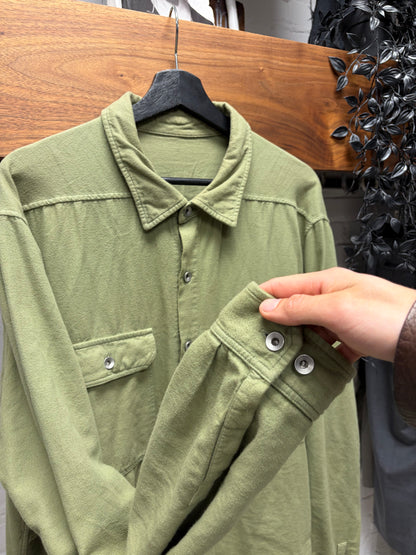 Rick Owens DRKSHDW ‘Sage’ Green Collared Work Shirt