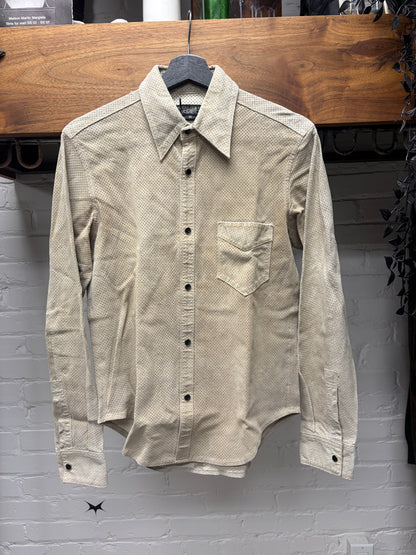 Vintage Jean Paul Gaultier Homme ‘Objet’ Perforated Leather Button Up Shirt