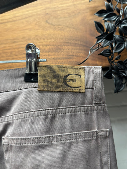 2000s Roberto Cavalli ‘Wave Seam’ Purple Bootcut Denim