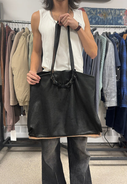 Guidi Deerskin Leather Reversible Hide Tote Bag