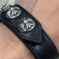 Chrome Hearts Cross Ball Button Snap Leather Bracelet