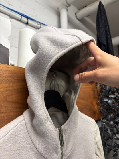 Rick Owens ‘Scuba’ O&M era Wool/Leather Pearl Hooded Zip-Up Jacket