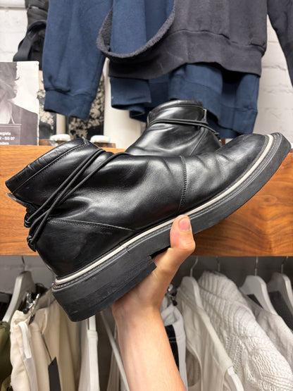 AW2009 Dior Homme by Kris Van Assche ‘Bungee Cord’ Black ‘Angles’ Leather Low Top Boots