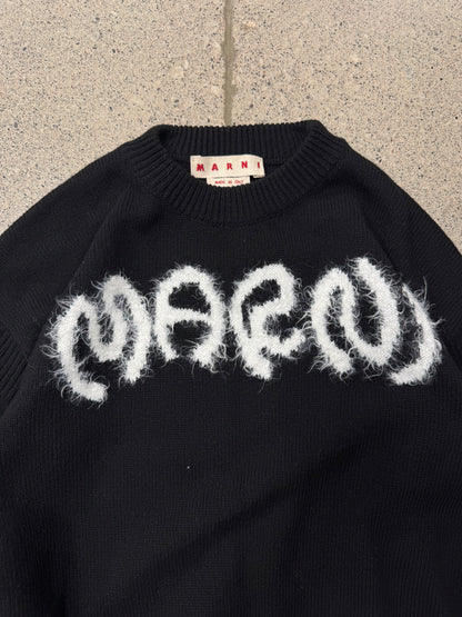 Marni Wool Appliqué Logo Knit Sweater