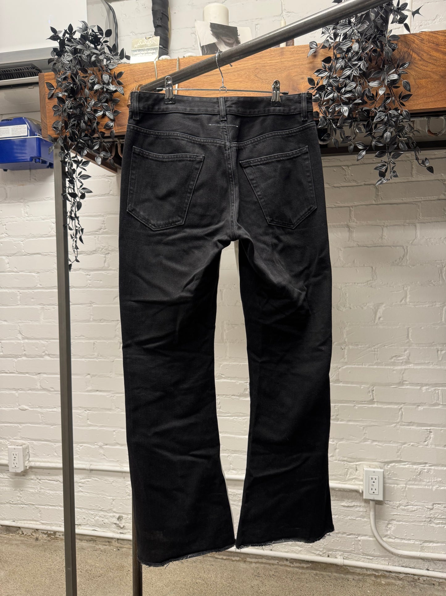 SS2019 Maison Margiela Flared Black/White Split ‘Raw Hem’ Jeans