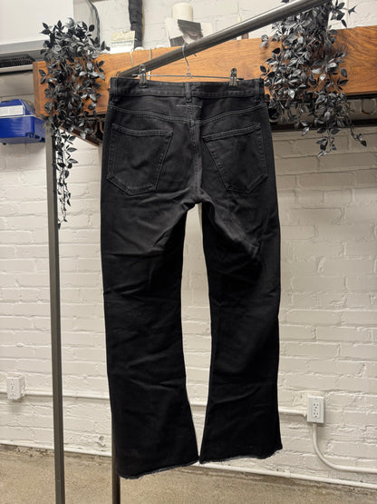 SS2019 Maison Margiela Flared Black/White Split ‘Raw Hem’ Jeans