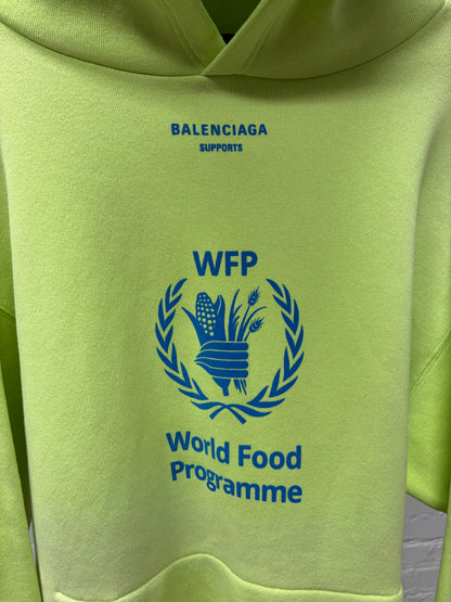 OG 2018 Balenciaga ‘WFD’ World Food Programme’ Neon Pullover Hoodie