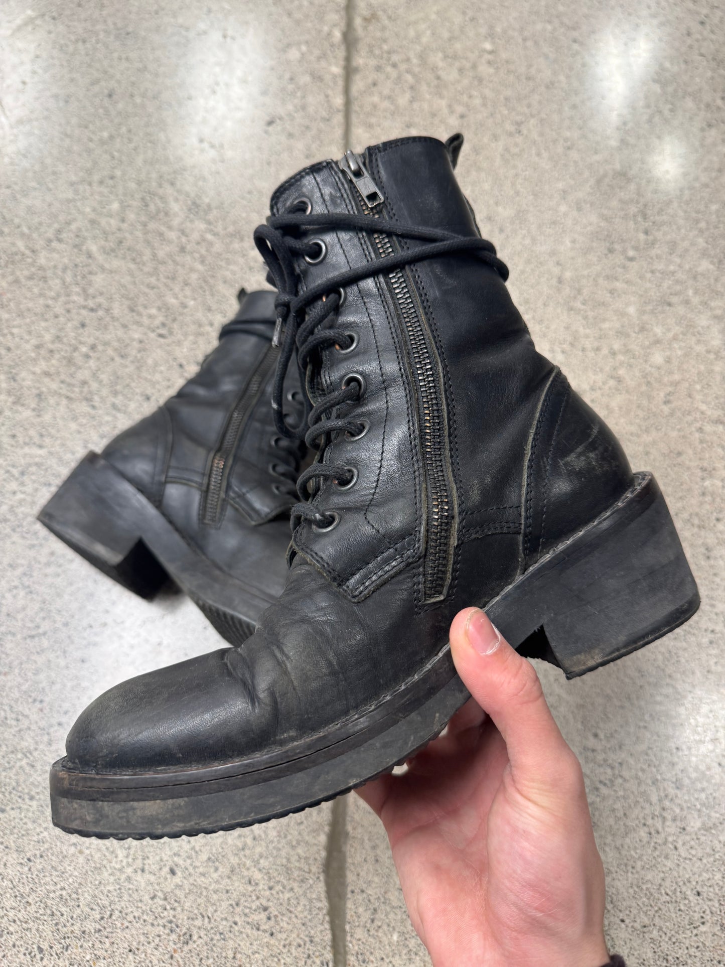 Ann Demeulemeester Double Zip Combat Boots