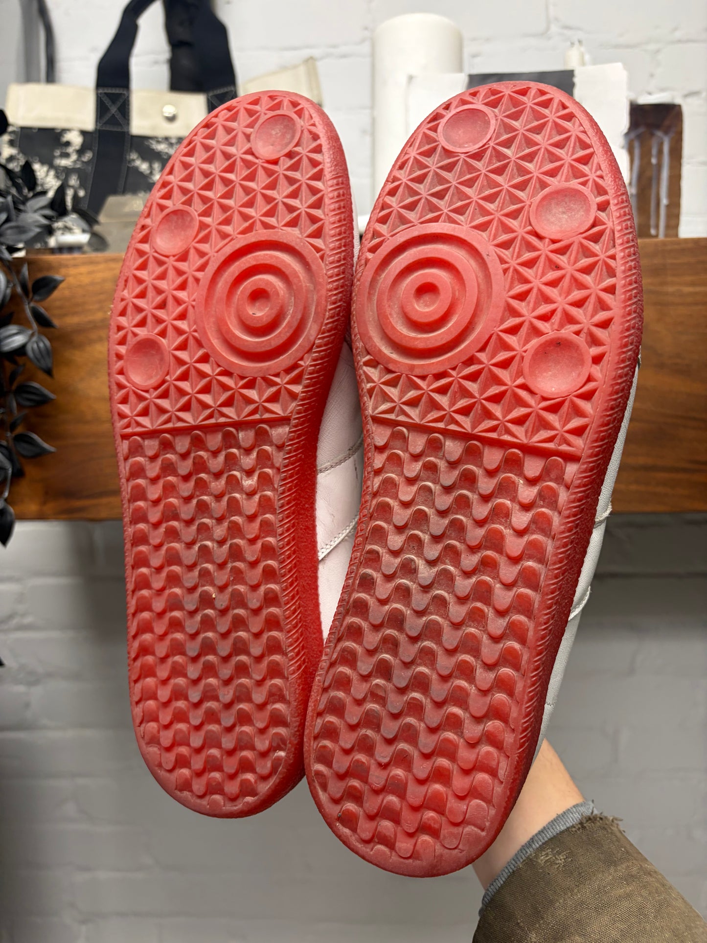 Maison Margiela ‘G.A.T.’ White Leather/Red Sole Low Top Sneakers